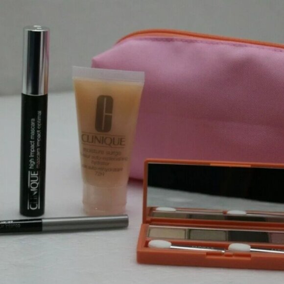 Clinique LIMITED EDITION All About Shadow Quad 5 Pcs set + Make up Bag - Picture 2 of 3